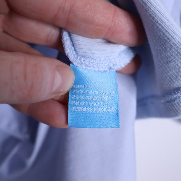 J. MCLAUGHLIN Brynn Lyford Jersey Shirt Frost Blue Button Down Blouse Women's XL - Picture 11 of 12